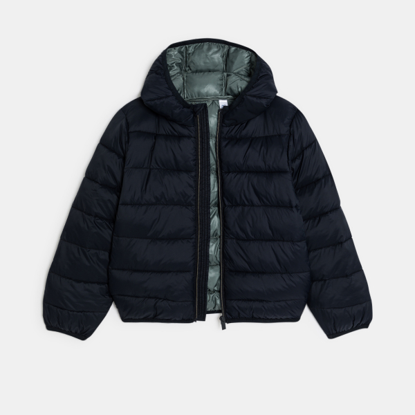 معطف منفوخ باللون الرمادي الداكن، للفتيان